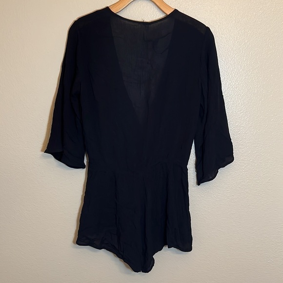 NWT Elan Solid Black Cover-Up One Piece Romper - Picture 7 of 10